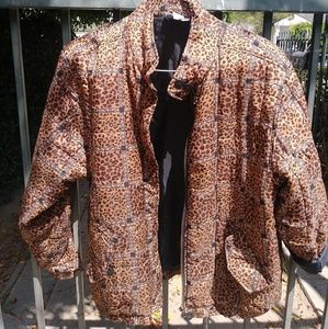 Vintage leopard print bomber jacket